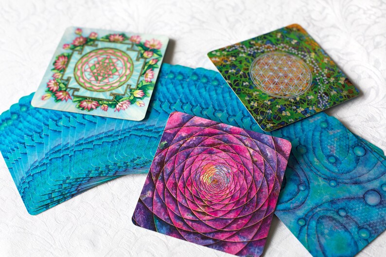 Luxury Oracle Cards Deck 108 Sacred Geometry Art Unique Yoga Etsy
