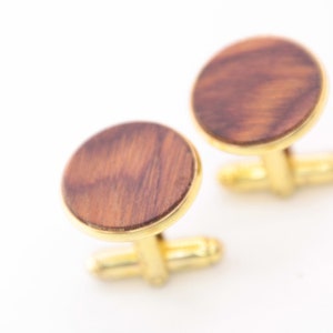 wooden cufflinks, Wood 5th Anniversary Cufflinks, Wood Cufflinks, Gift for Him, 5th Anniversary / 18mm / cuff links made of rosewood
