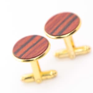 wooden cufflinks, Wood 5th Anniversary Cufflinks, Wood Cufflinks, Gift for Him / 18mm / intarsia / cuff links made of rosewood image 1