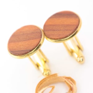 wooden cufflinks, Wood 5th Anniversary Cufflinks, Wood Cufflinks, Gift for Him, 5th Anniversary/ 18mm / intarsia / cuff links made of apple