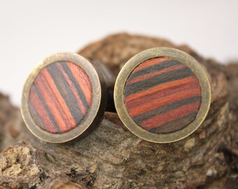 wooden cufflinks, cuff links, gift for men  / 20mm / intarsia / high quality mechanism / cuff links are made of europaen wood / "rosewood"