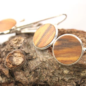 wooden cufflinks, Wood 5th Anniversary Cufflinks, Wood Cufflinks, Gift for Him, 5th Anniversary / 18mm / intarsia / cuff links made of teak