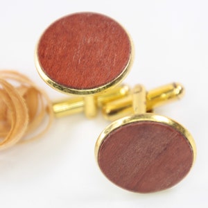wooden cufflinks, Wood 5th Anniversary Cufflinks, Wood Cufflinks, Gift for Him, 5th Anniversary / 20mm / intarsia / made of brown acer