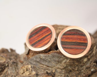 wooden cufflinks, cuff links, gift for men  / 20mm / intarsia / high quality mechanism / cuff links / "palisander"