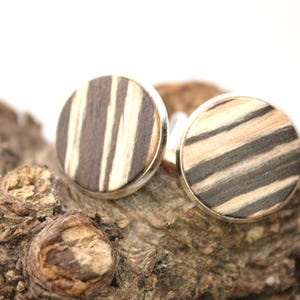 wooden cufflinks  / 20mm / intarsia / cuff links are made of europaen wood / &quot;zebrano&quot;