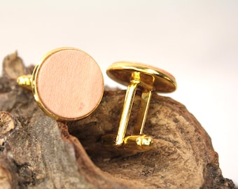 wooden cufflinks, Wood 5th Anniversary Cufflinks, Wood Cufflinks, Gift for Him, 5th Anniversary/ 18mm / cuff links made of acer rose