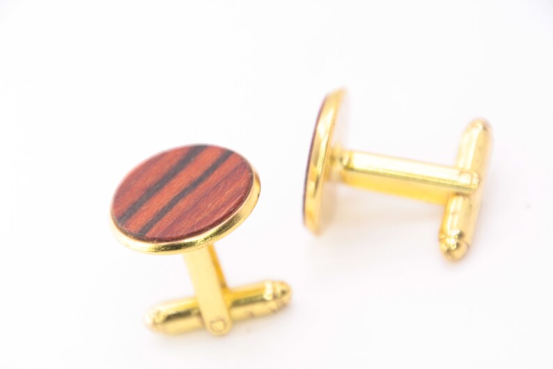 wooden cufflinks, Wood 5th Anniversary Cufflinks, Wood Cufflinks, Gift for Him / 18mm / intarsia / cuff links made of rosewood image 4