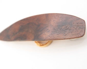 wooden barrette / light as a feather / normal size 80mm / hair clip is made of walnut / french clip / unique