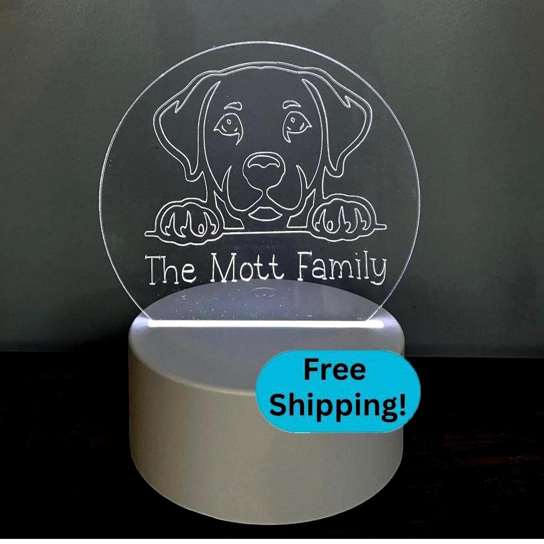 Personalized Labrador Dog Night Light | Customized With Engraved Name ...