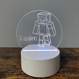 Personalized Gamer LED Night Light: Engraved Desk Decor