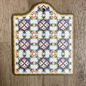 Moroccan Style Trivet, Ceramic Trivet, Ceramic Pot Holder, Mediterranean Trivet, Heat Resistant Pot Holder, Heatproof Trivet, Tile Trivet