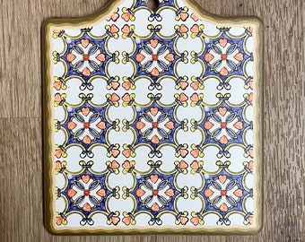 Moroccan Style Trivet, Ceramic Trivet, Ceramic Pot Holder, Mediterranean Trivet, Heat Resistant Pot Holder, Heatproof Trivet, Tile Trivet