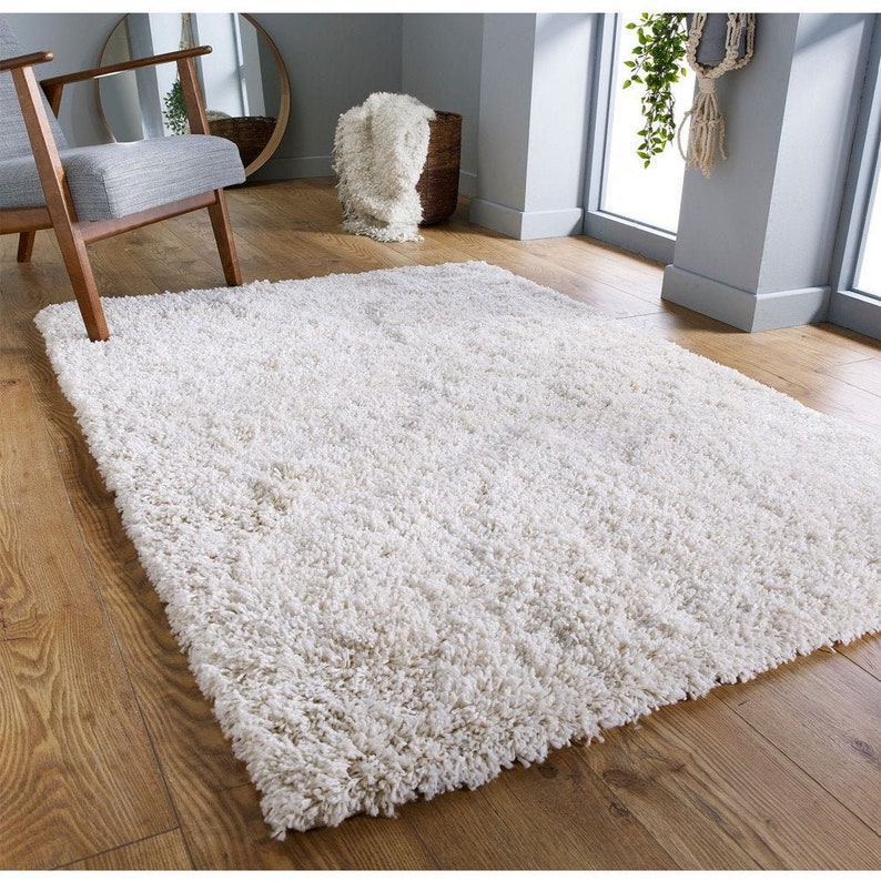Shaggy Rug Cream Moroccan Rug Shaggy Soft Rug Large Area Etsy