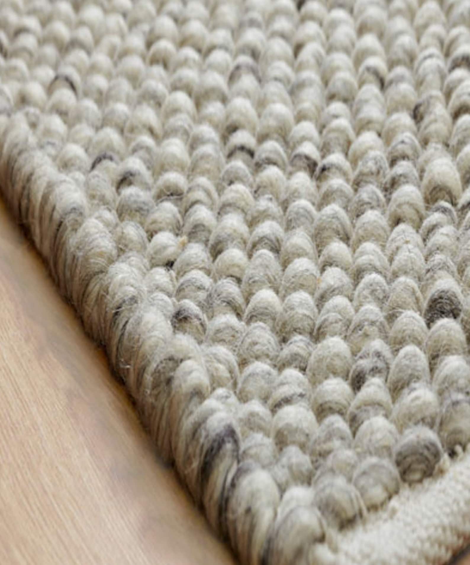 Wool Rug Grey 100 Wool Boho Rug Bohemian Decor Floor Etsy