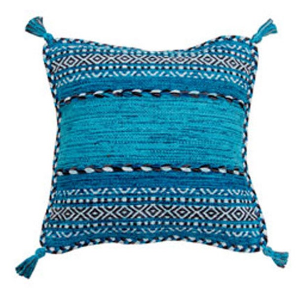 Funda de cojín, azul, marroquí, funda de cojín boho verde azulado, hecha a mano, boho, Ben Ourain, salón marroquí, estilo boho, 45 x 45 cm cm