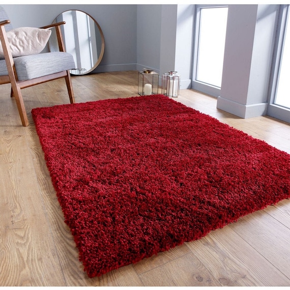 Red Shaggy Rug Moroccan Rug Red Shaggy Soft Rug Large Area Etsy UK