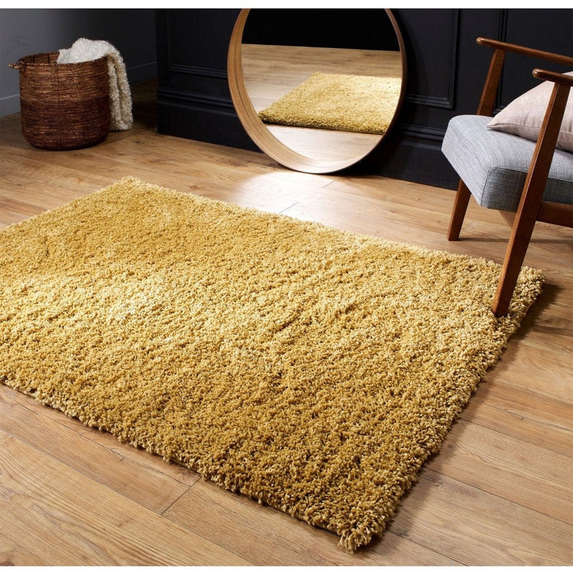 Shaggy Rug Yellow Moroccan Rug Mustard Shaggy Soft Rug Etsy UK
