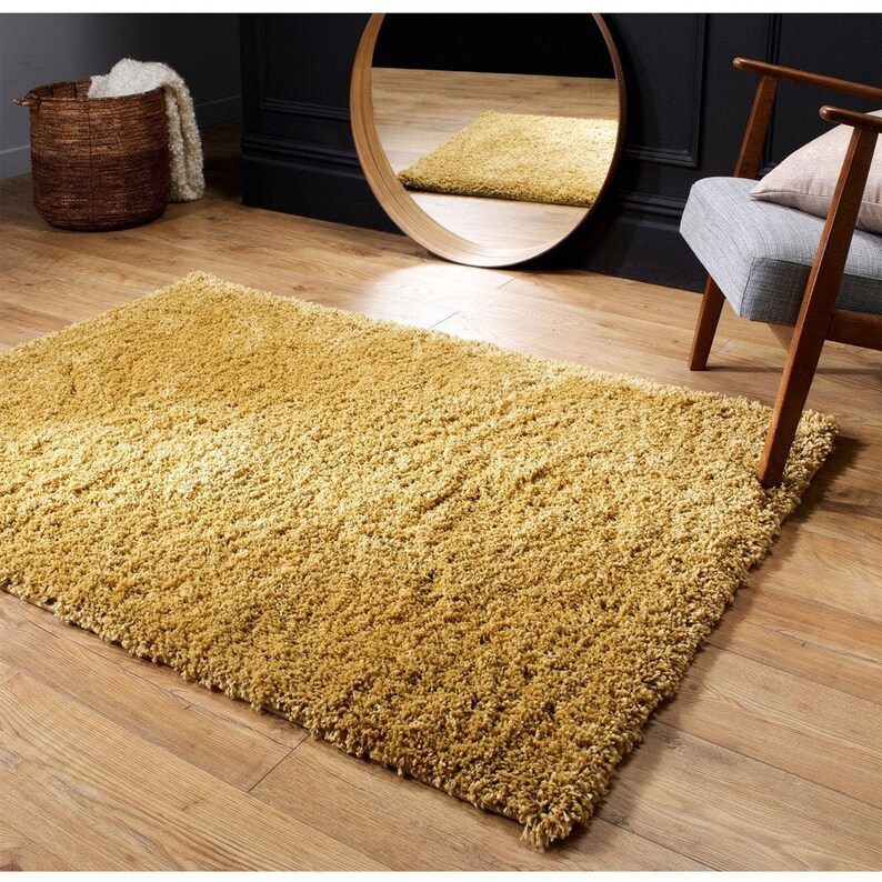 Shaggy Rug Yellow Moroccan Rug Mustard Shaggy Soft Rug Etsy UK