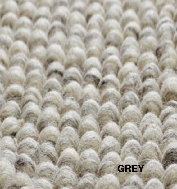Huidige industrie krullen Wollen vloerkleed grijs 100% wol boho vloerkleed boho - Etsy België