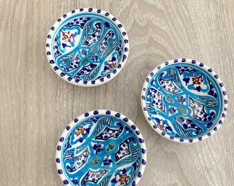 3pcs Ceramic Bowls, Crockery Set, Moroccan Bowls, Snack Dips Bowls, Tableware Serving Dish, Bowls Set, Dessert Bowl, Tunisian Pottery