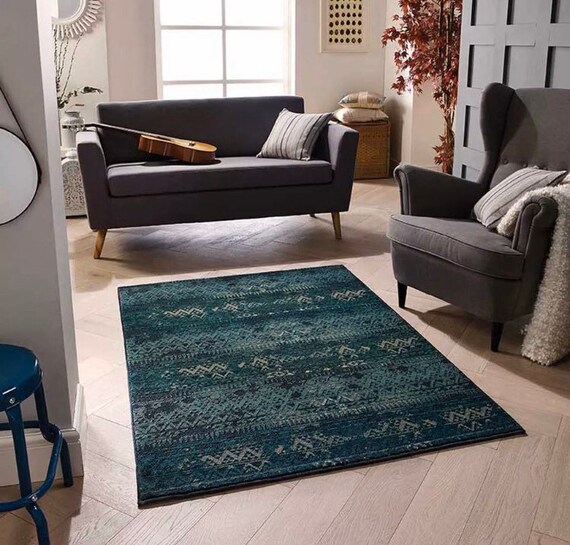 Green Moroccan Rug Traditional Kilim Rug Ethnic Style Rug Etsy