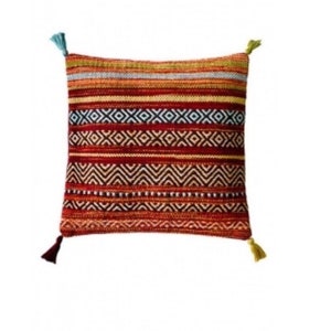 Vintage Handmade Orange Stripe Moroccan Tunisian Turkish Kilim Pillow Cushion Cover