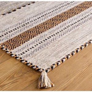 Beige/Ochre Kilim Rug, Moroccan Kilim, Ethnic rug, Flatweave Rug, Boho Rug, Kelim Floor Mat, Tribal Rug, Bohemian Decor, 120 x170