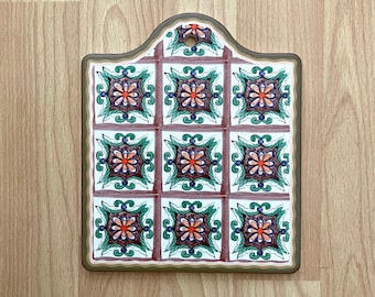 Moroccan Style Trivet, Ceramic Trivet, Ceramic Pot Holder, Mediterranean Trivet, Heat Resistant Pot Holder, Heatproof Trivet, Tile Trivet