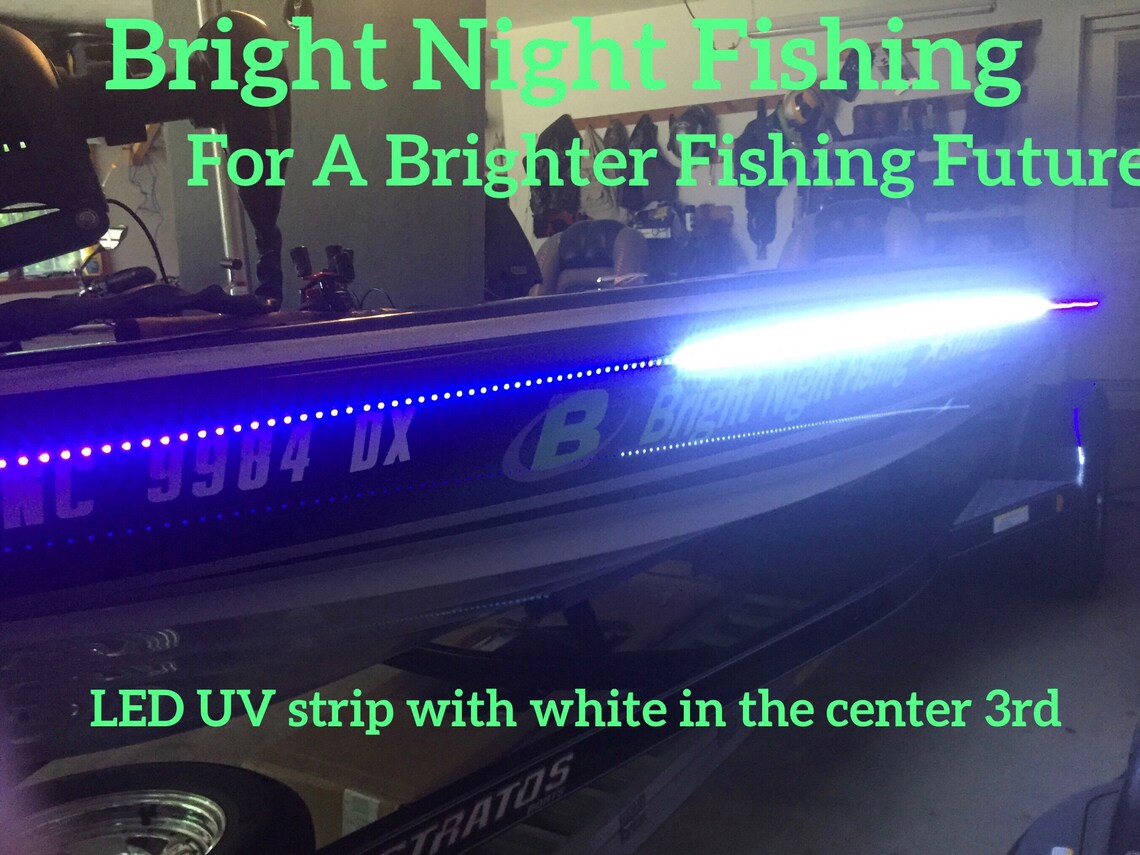 16ft or 20 Ft LED Black Light With White Night Fishing LED Strip UV