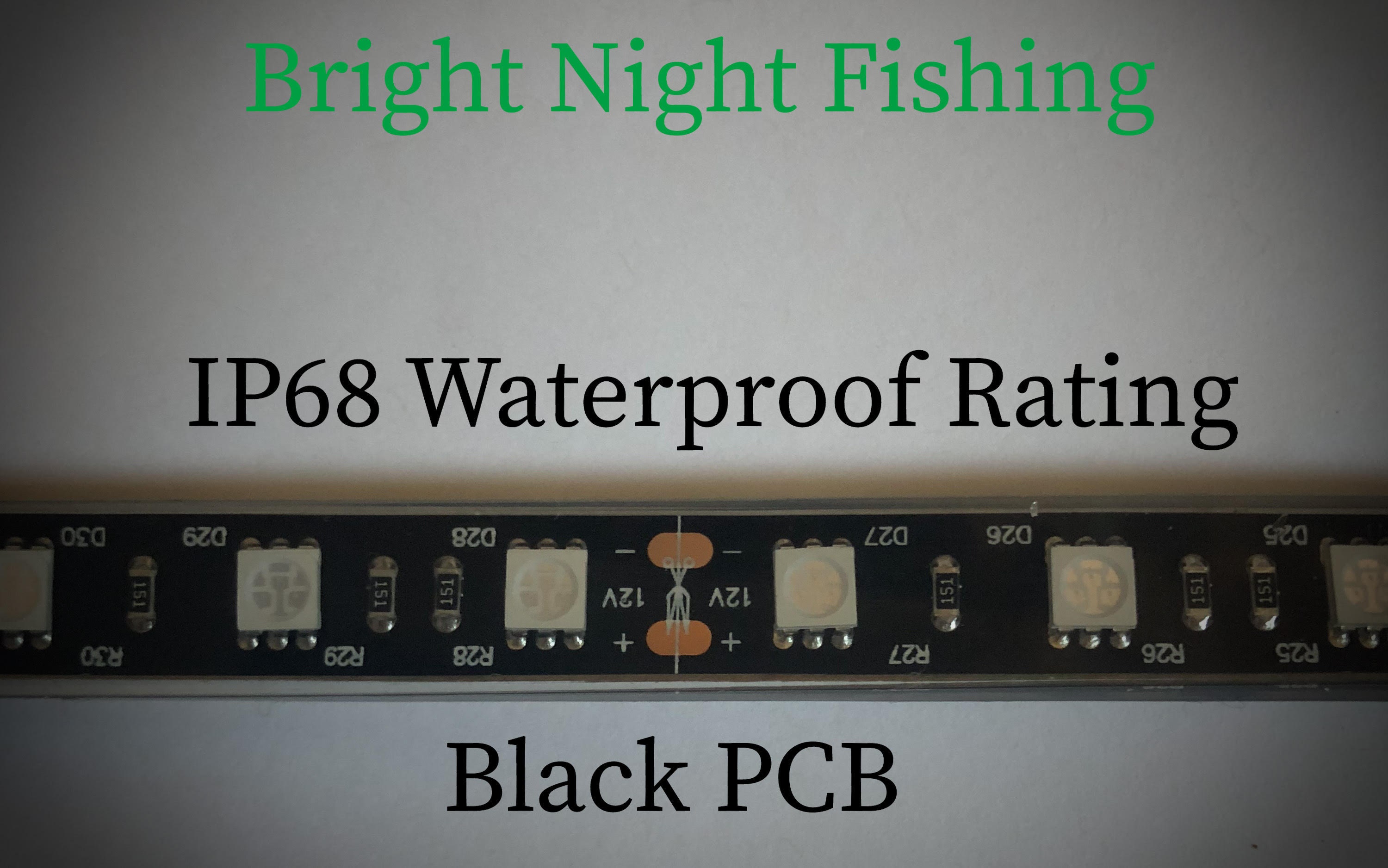 16ft or 20 Ft LED Black Light With White Night Fishing LED Strip UV