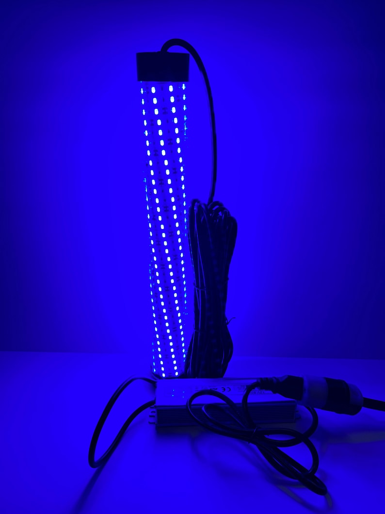 Blue Underwater Pool Light Has Waterproof AC Converter With 30 Ft Cord