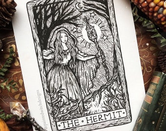 The Hermit Tarot Card Art Print