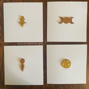 Pagan Greetings Cards, Handmade & Handpainted Pack of 4