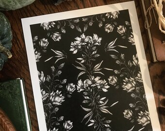 Dark Botanicals Art Print