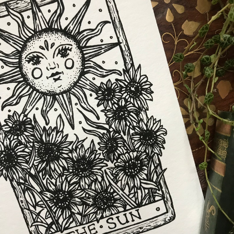 The Sun Tarot Card Art Print Etsy