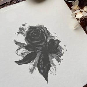 Black Rose Gothic Art Print