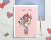 Articles Similaires à Affiche Bouquet De Fleurs Carte Fête