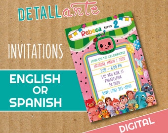 Cocomelon Birthday Invitation Cocomelon Invitation