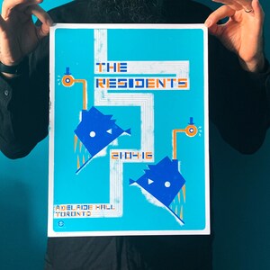 The Residents Blue and Orange Art Print Home Decor Pop Culture image 2