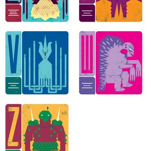 Kaiju Alphabet Full Color Digital Art Print Poster Godzilla Pop Culture Home Decor image 6