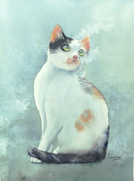 Aquarelle Peinture Originale Unique Tableau Chat Chaton Etsy Aquarelle Peinture Originale Unique Tableau Chat Chaton Etsy