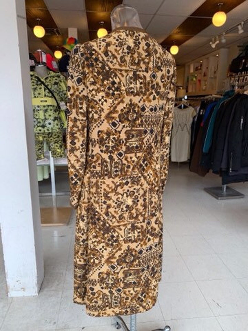 Vintage Silk Abstract Printed Vintage Dress