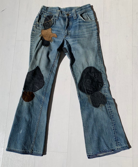 Vintage 1970's Patchwork Lee Denim and Leather Jea