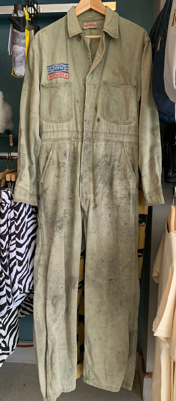 Worn Vintage Sanforized Ford Auto Mechanic Workwea