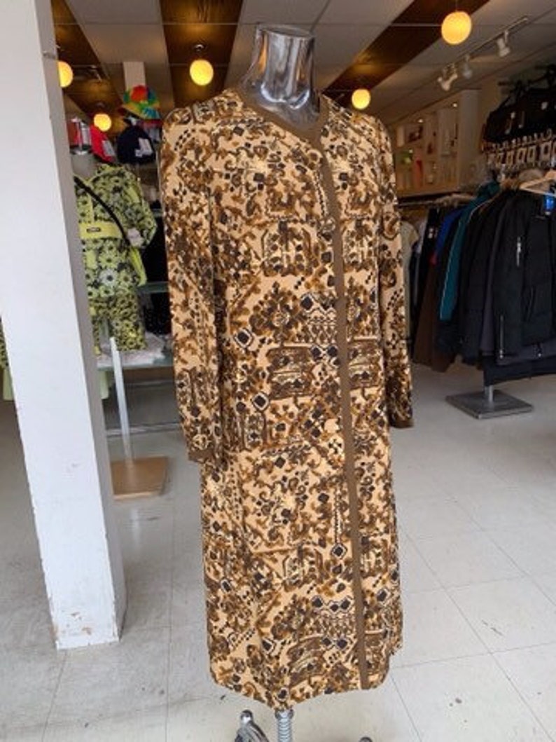 Vintage Silk Abstract Printed Vintage Dress