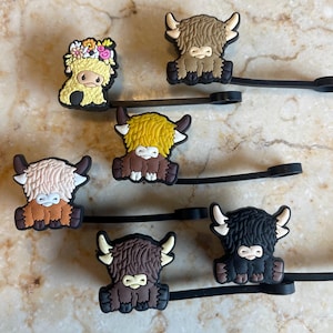 Cow Straw Toppers