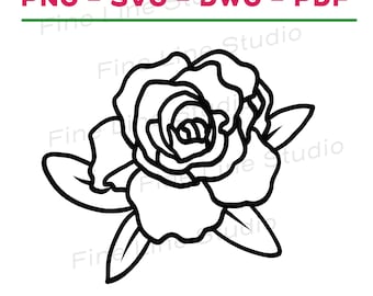 Download immediato di Rose Line Art Floral Design, contorno rosa, file cricut, botanico in formato SVG, floreale in formato SVG, rosa in formato SVG, rosa PNG, disegnato a mano stampabile