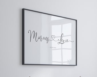 Anniversary Gifts For Couples, Personalised Anniversary Gift For Her, Personalised Print, Wedding Gift For Boyfriend Girlfriend Wife Husband