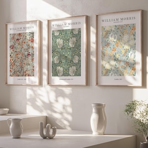 William Morris Set of 3 Art Prints, William Morris Print, William Morris Wall Art, William Morris Gallery Wall Art Prints, Exhibition Art