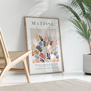 Matisse Exhibition Inspired Poster, Henri Matisse Cutout, La Gerbe Art, Henri Matisse Cut Out Print, Papier Decoupes, Berggruen & Cie Print